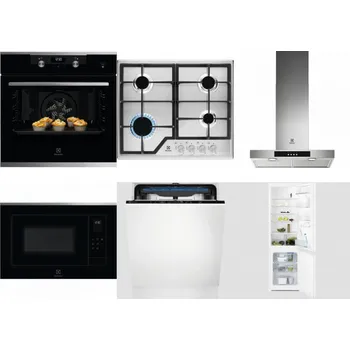 Set domácích spotřebičů ELECTROLUX KODEH70X + ELECTROLUX KGS6426SX + ELECTROLUX LFT426X + ELECTROLUX LMS4253TMX + ELECTROLUX EES48200L + ELECTROLUX LNT3LF18S