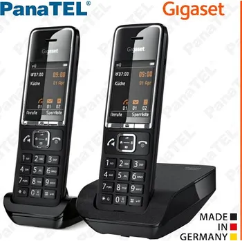 Stolní telefon Gigaset Comfort 550 DUO ☎ Pevná linka ✓2 sluchátka ✓Zobrazení čísla volajícího ✓Hlasitý telefon ✓Velký LCD