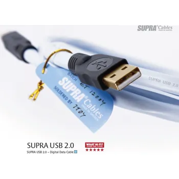 Příslušenství ke zvukové technice SUPRA USB 2.0 A-B Cable 10 m (Hi-Fi USB kabel SUPRA USB 2.0 Cable / Made in Sweden)