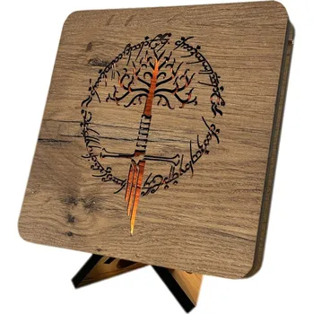 Lampička Li-Go "Symbol prstenu" lampa 19x19cm provedení povrchu: dub