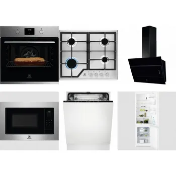 Set domácích spotřebičů ELECTROLUX KOFGH70TX + ELECTROLUX KGS6426SX + ELECTROLUX LFV316K + ELECTROLUX EMS4253TEX + ELECTROLUX EEA27200L + ELECTROLUX LNT3LF18S