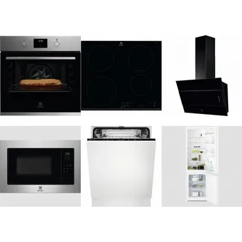 Set domácích spotřebičů ELECTROLUX KOFGH70TX + ELECTROLUX LIR60430 + ELECTROLUX LFV316K + ELECTROLUX EMS4253TEX + ELECTROLUX EEA27200L + ELECTROLUX LNT3LF18S