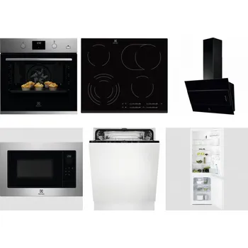 Set domácích spotřebičů ELECTROLUX KODGH70TX + ELECTROLUX EHF6547FXK + ELECTROLUX LFV316K + ELECTROLUX EMS4253TEX + ELECTROLUX EEA27200L + ELECTROLUX LNT3LF18S