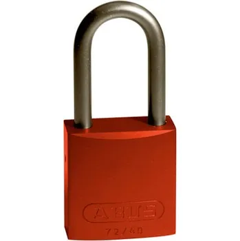 Visací zámek Hliníkové zámky s 38 mm okem, červená, 6 ks