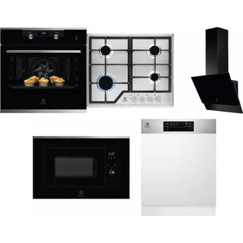 Set domácích spotřebičů ELECTROLUX KODEH70X + ELECTROLUX KGS6426SX + ELECTROLUX LFV616K + ELECTROLUX LMS2203EMX + ELECTROLUX EEM48300IX