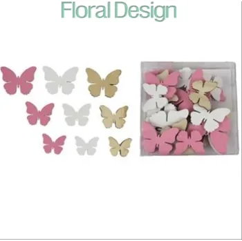Dekorace Motýl 24ks růžová 2,5 - 4cm