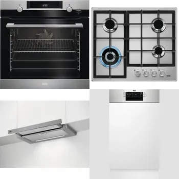 Set domácích spotřebičů AEG Mastery SteamBake BCK455350M + AEG Mastery StepPower HGB64420SM + AEG DPE5660M + AEG Mastery MaxiFlex FEE73517PM