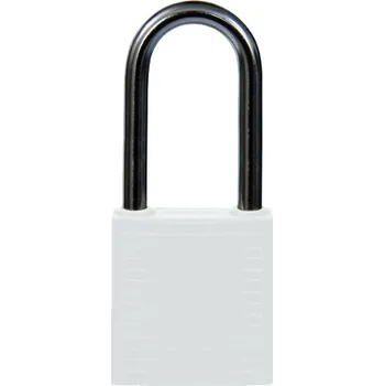 Visací zámek Nylonové zámky s 38 mm hliníkovým okem, bílá, 6 ks
