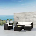 Zahradní polyratanová sestava Punta Cana | černo-smetanová
