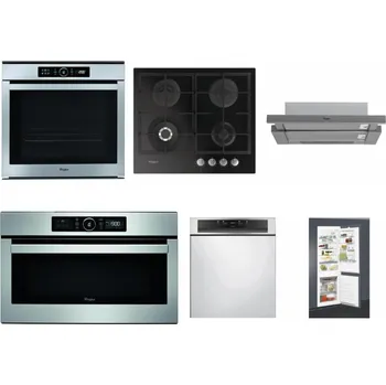 Set domácích spotřebičů WHIRLPOOL ABSOLUTE AKZM 8480 IX + WHIRLPOOL GOFL 629/NB + WHIRLPOOL AKR 749/1 IX + WHIRLPOOL ABSOLUTE AMW 730 IX + WHIRLPOOL WBC 3C34 PF X + WHIRLPOOL ART 65031