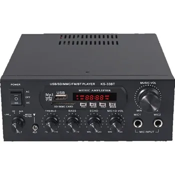 Hi-Fi Zesilovač STEREO AUDIO ZESILOVAČ 2x80W | FM RÁDIO | KARAOKE | BLUETOOTH | USB | SD | MP3 | AUX IN