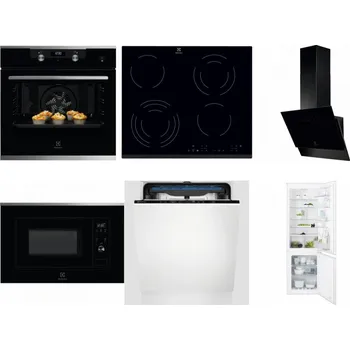 Set domácích spotřebičů ELECTROLUX KODEH70X + ELECTROLUX EHF6343FOK + ELECTROLUX LFV616K + ELECTROLUX LMS2203EMX + ELECTROLUX EES48200L + ELECTROLUX ENT6TF18S