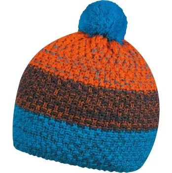 Čepice Čepice COFEE THREE ROWS, barva tyrkysová - šedá - oranžová