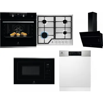 Set domácích spotřebičů ELECTROLUX KODEH70X + ELECTROLUX KGS6426SX + ELECTROLUX LFV316K + ELECTROLUX LMS4253TMX + ELECTROLUX EEM48300IX