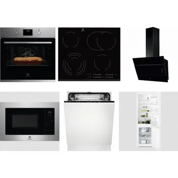 Set domácích spotřebičů ELECTROLUX KOFGH70TX + ELECTROLUX EHF6547FXK + ELECTROLUX LFV316K + ELECTROLUX EMS4253TEX + ELECTROLUX EEA27200L + ELECTROLUX LNT3LF18S