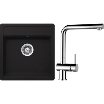 Kuchyňský dřez Set Schock S23-14 (dřez Nemo N-100S Onyx + baterie Epos Chrom)