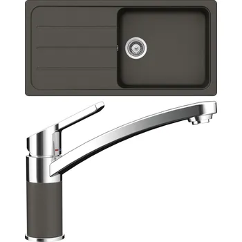 Granitový dřez Set Schock S23-5 (dřez Formhaus D-100L Asphalt + baterie SC-90 Asphalt)