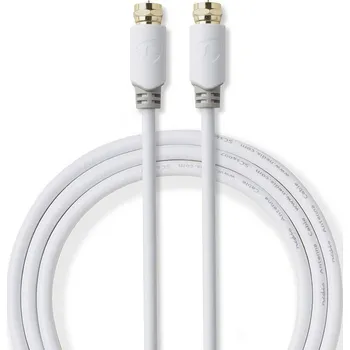 Anténní kabel Nedis CSBW41000WT50 anténní kabel zástrčka F - zástrčka F, 5 m, bílá