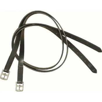 Třmenové řemeny KenTaur na koně kožené řezané, pár, černé, délka 130 cm