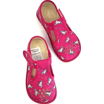 Dívčí bačkory Beda barefoot bačkory Unicorn perforované (BF 060010/W/PF) 32, Vnitřní délka boty: 20,7 cm, Vnitřní šířka boty: 8,0 cm
