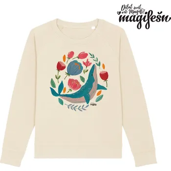 Dámská mikina Magifešn Dámská mikina - Velryba Barva: Béžová, Velikost: XL