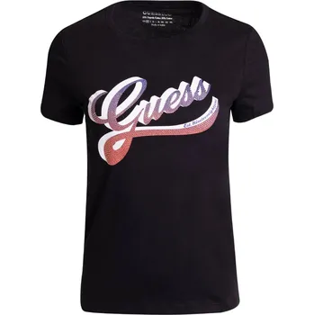GUESS DÁMSKÉ TRIČKO T-SHIRT SS CN SHADED LOGO TEE BLACK W3GI34I3Z14 JBLK Velikost: S