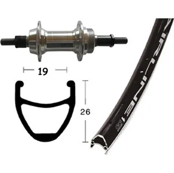 Zapletené kolo OEM zadní zapletené kolo 26x1.9' NUT pevná osa Vuelta Airline 1 (černá/stříbrná)