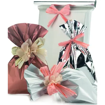 P.N.P. PLAST Dárkový sáček Dots double metal 12 x 17,5 cm ,balení 100 ks 301268