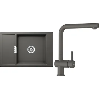 Granitový dřez Set Schock S5-1 (dřez Mono D-100XS Silverstone + baterie Epos Silverstone)