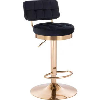 Maskérské křeslo velur Ski na zlatém talíři - černé