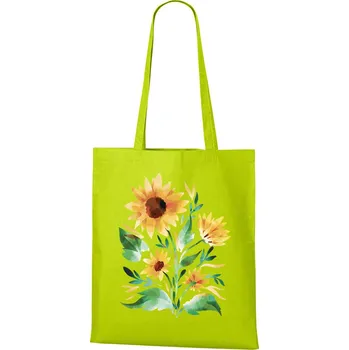 Plátěná taška Slunečnice, Barva Limetková, Velikost 40×45 cm, Canvas Nákupní taška Bezvatriko.cz 1732