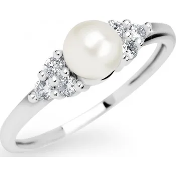 Prsten Zlatý zásnubní prsten DF 2549 se zirkony