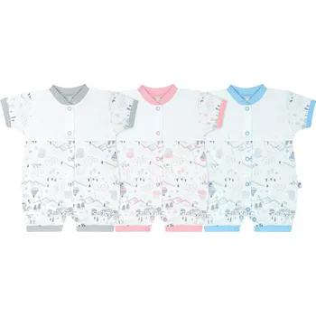 Kojenecké oblečení Baby Service Bavlněné body - kraťasy Městečko Růžové Vel. 56