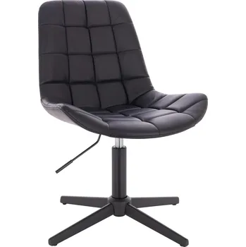 Křeslo Otočné křeslo ekokůže Voss na černém kříži - černé