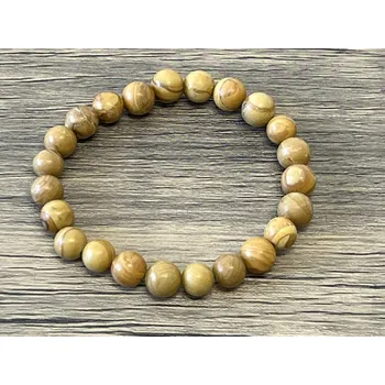 Náramek Náramek Jaspis dřevitý 8mm (Korálkové náramky z minerálů - Jaspis dřevitý 8mm CCA 86. Náramek je navlečen na elastické gumičce.)