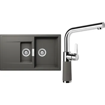 Granitový dřez Set Schock S8-6 (dřez Mono D-150 Silverstone + baterie SC-540 Silverstone)