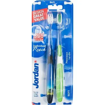 Zubní kartáček Jordan DUO Individual Reach Soft zubní kartáček - mix barev 2ks