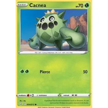 Karetní hra Pokémon SHF 004/072 Cacnea - Shining Fates Stav: Near Mint, Verze: REVERSE HOLO