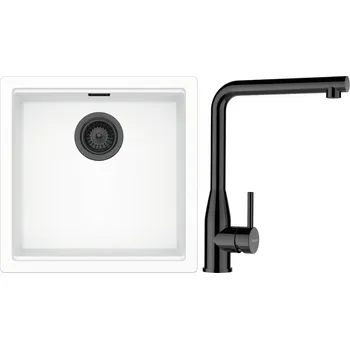 Granitový dřez Set Schock S27-15 (dřez Kiruna N-100 Day + baterie Keto Gunmetal + komponenty Gunmetal)