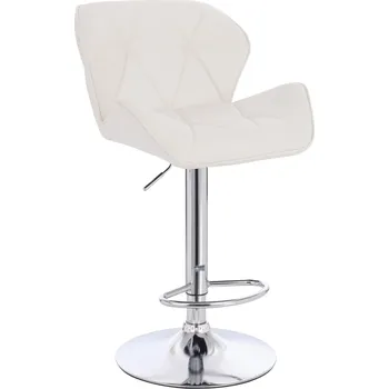 Křeslo Maskérské křeslo ekokůže Horten na stříbrném talíři - bílé