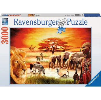 Puzzle Ravensburger Savana - hrdí Masajové 3000 dílků
