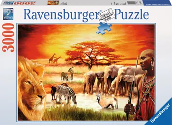 Puzzle Ravensburger Savana - hrdí Masajové 3000 dílků