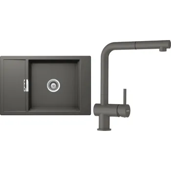 Granitový dřez Set Schock S5-2 (dřez Mono D-100XS Silverstone + baterie Epos.120 Silverstone)