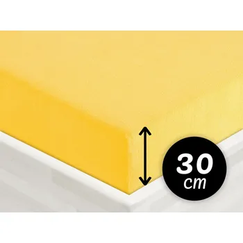 Prostěradlo Froté napínací prostěradlo na vysokou matraci FR-003 Žluté 90 x 220 - výška 30 cm
