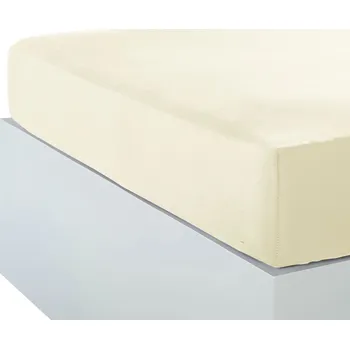 Prostěradlo DT Bavlněné prostěradlo JERSEY 180x200 cm s gumou - krémová