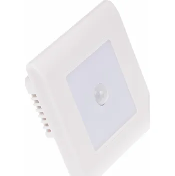 LED bílé orientační svítidlo vestavné s pohybovým PIR čidlem, 0,6W, IP20, 230V, 3m, Teplá bílá