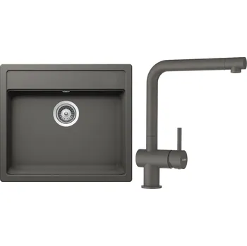 Kuchyňský dřez Set Schock S9-1 (dřez Mono N-100 Silverstone + baterie Epos Silverstone)