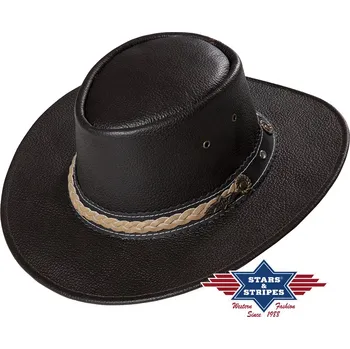 Klobouk Stars & Stripes Kožený westernový klobouk "MILES" Velikost: S