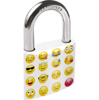 Visací zámek Zámek visací 40 mm dekor Tokoz Emoji (3 klíče)