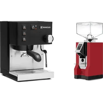 Kávovar Rancilio Silvia BC, black + Eureka Mignon Bravo, CR ferrari red
